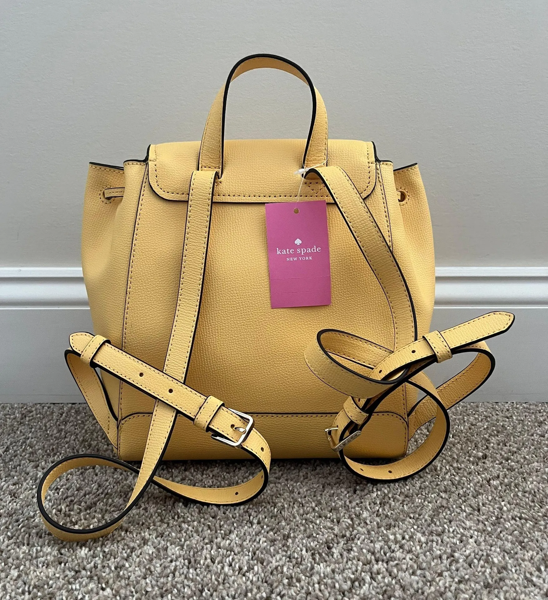 Kate Spade NWT  Yellow Butter Flap Backpack One Size OS - Image 2