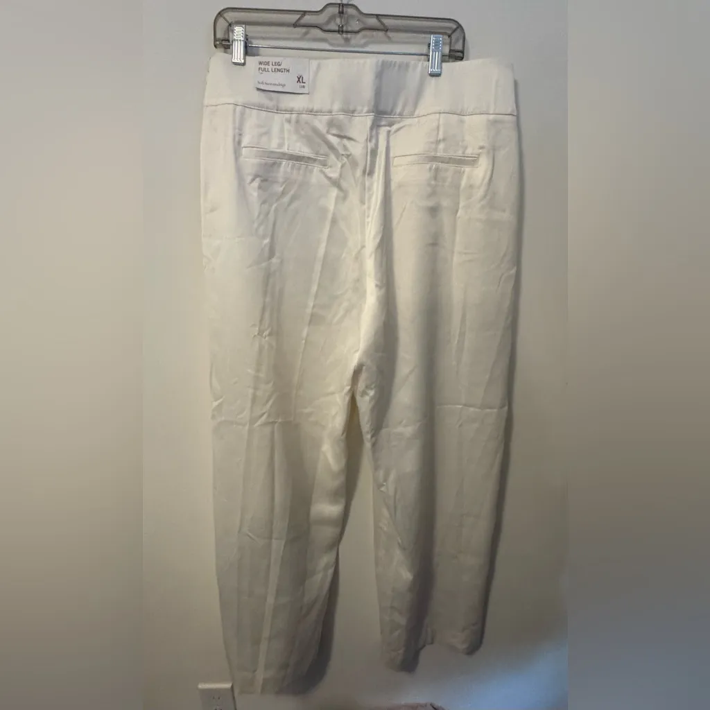 NWT Soft Surroundings Cream Wide-Leg Pants xl - Image 3