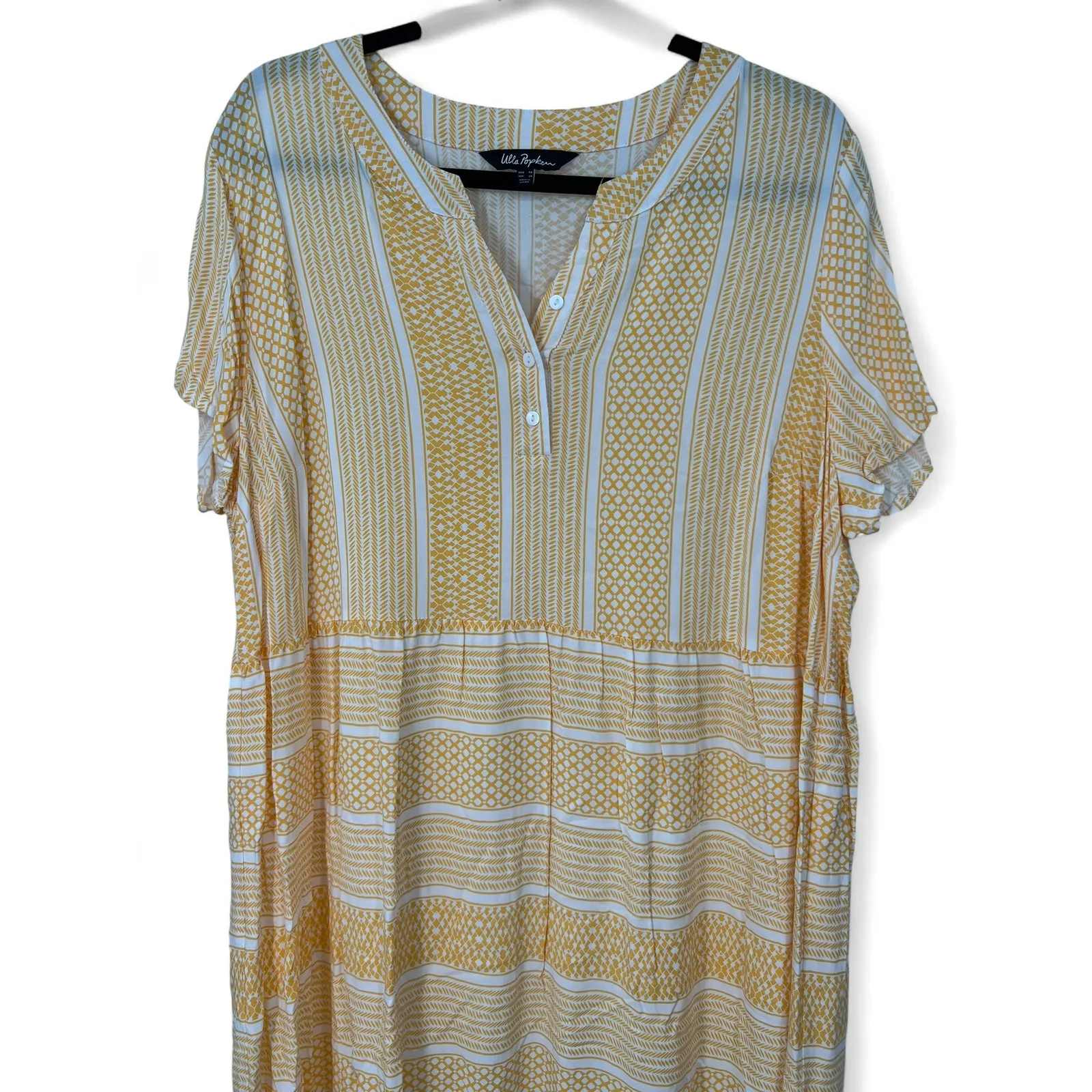 Ulla Popken | 20 | Dress Knee Length Short Butter Yellow Ruffle BabyDoll Women Size undefined - Image 3
