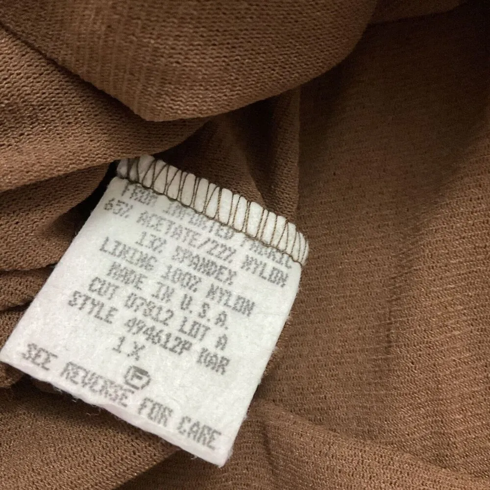 Vintage Carole Little II Brown Lace Short Sleeve Made In USA Top Size 1X New - Image 8