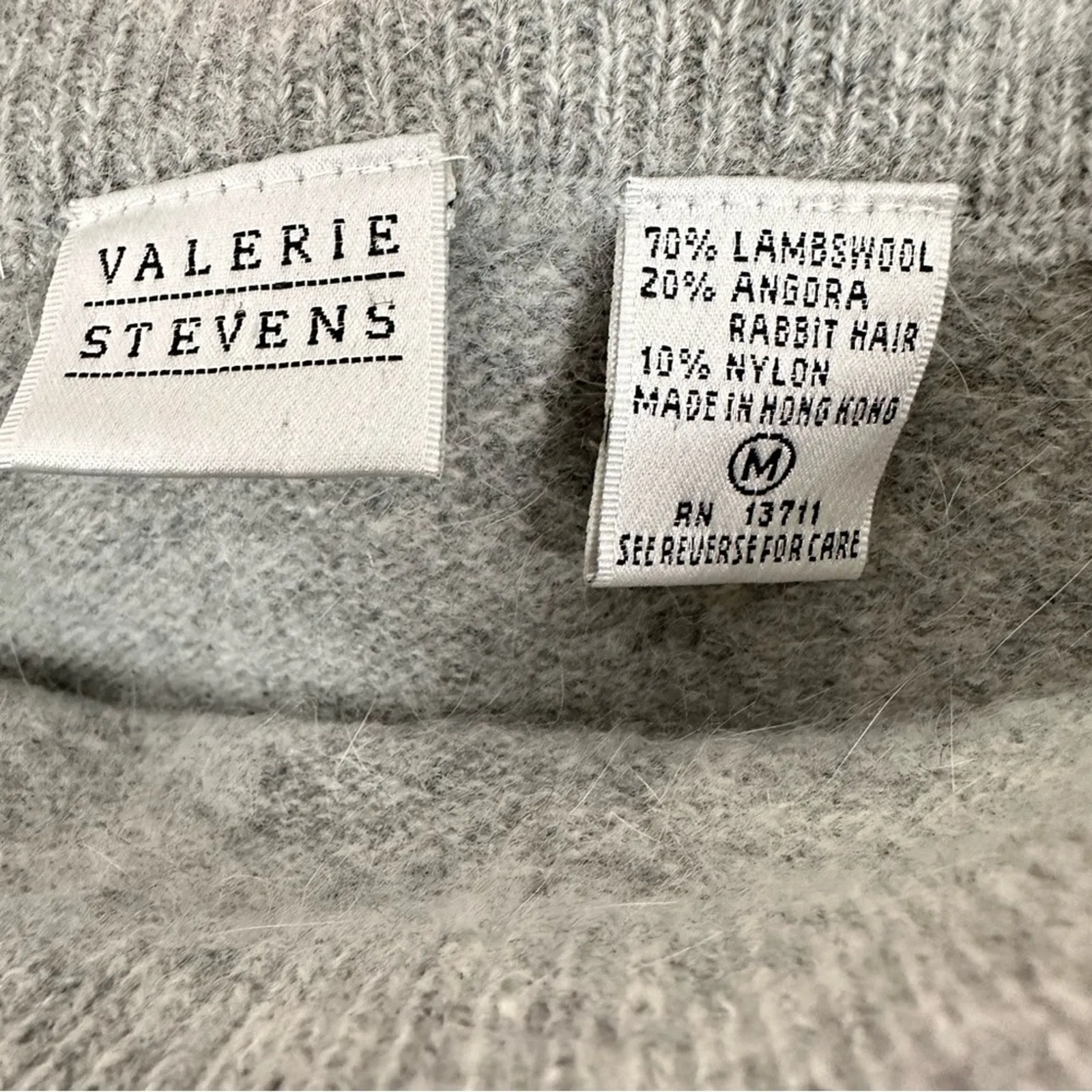 Vintage Valerie Stevens Angora Wool Blend Heathered Gray Pencil Skirt Medium - Image 3