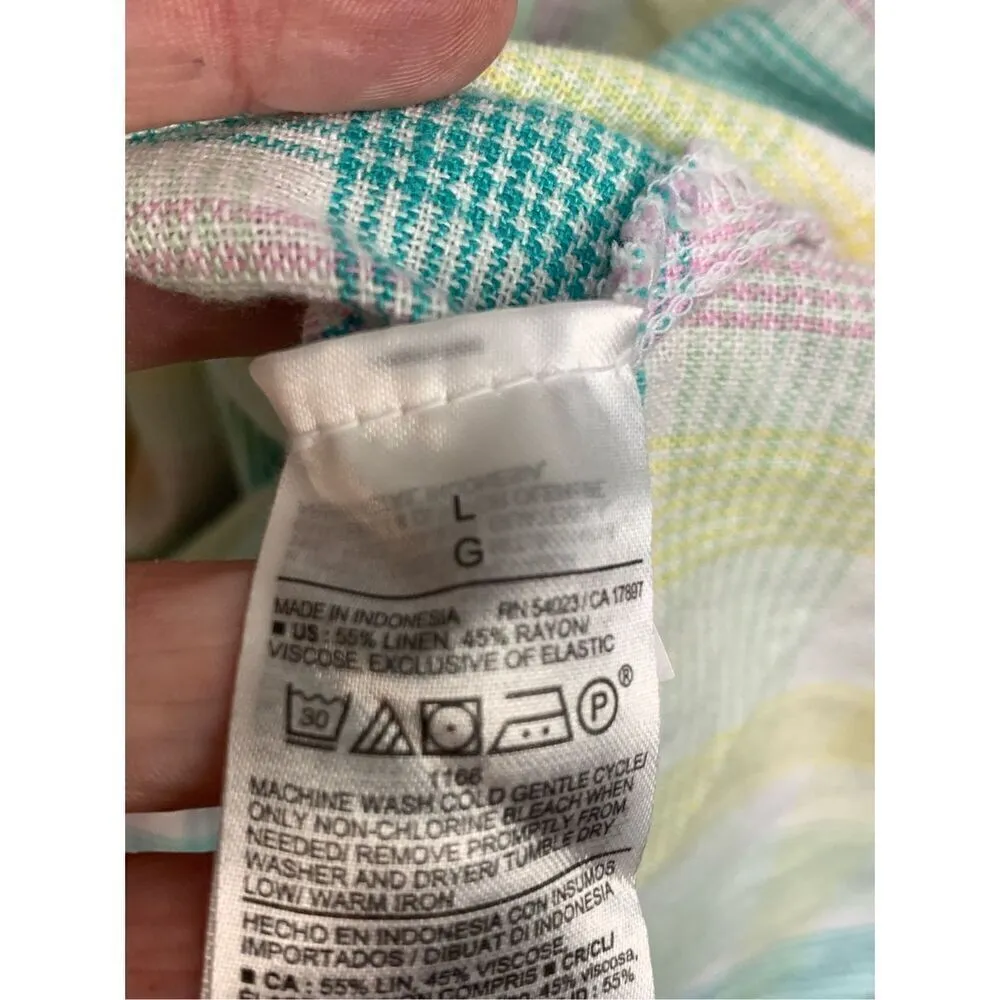 Old Navy Women's Spaghetti Strap Tie Front Plaid Mini Dress Multicolor Size Larg - Image 4