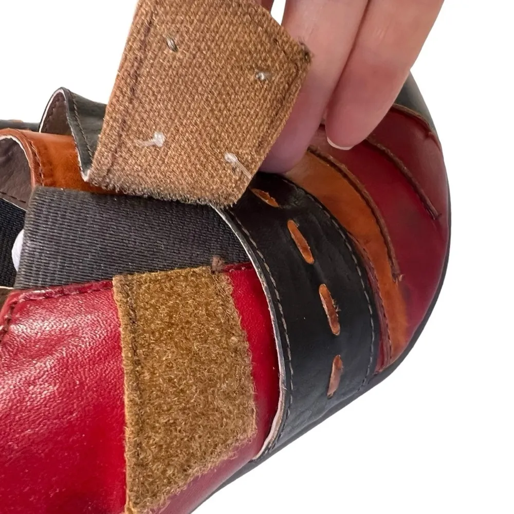 L'Artiste by Spring Step Wondrous Colorblock Ankle Bootie Red Size 7 - Image 5