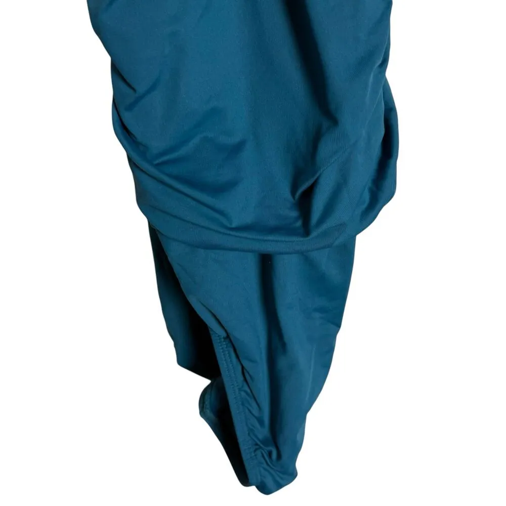 Anne Cole Twist Front Shirred One Piece Swimsuit in Deep Sea Blue Size 16W - Image 7