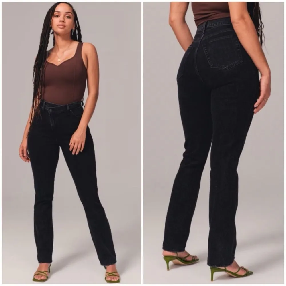 Abercrombie Fitch Curve Love 90’s Slim Straight Ultra High Rise Jeans 25/0 Short - Image 2