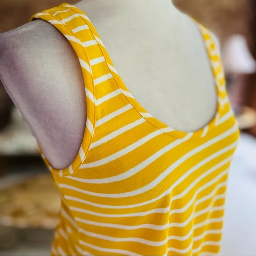 NWT Maison Jules Tank Top Yellow Striped Tie Hem M Casual Party Lunch nautical - Image 12