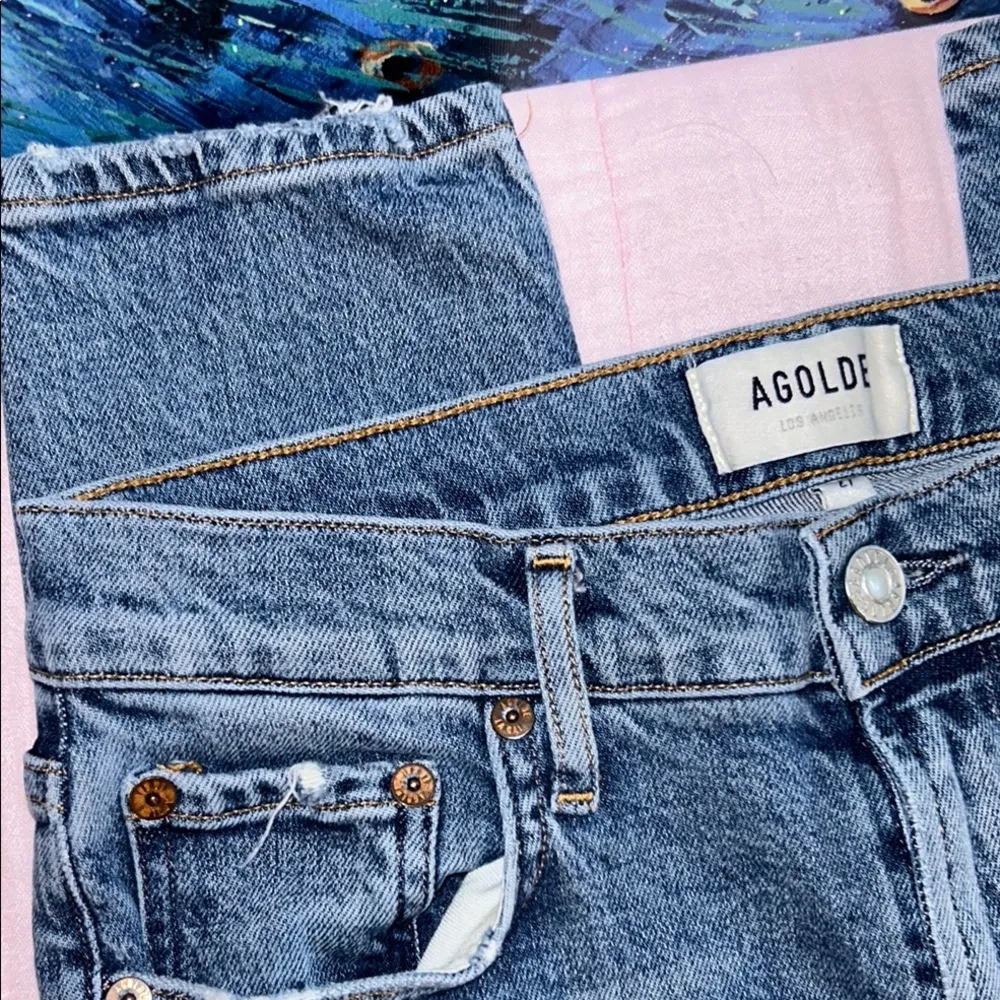 Agolde Size 27 Distressed Straight Jeans Classic Style - Image 3