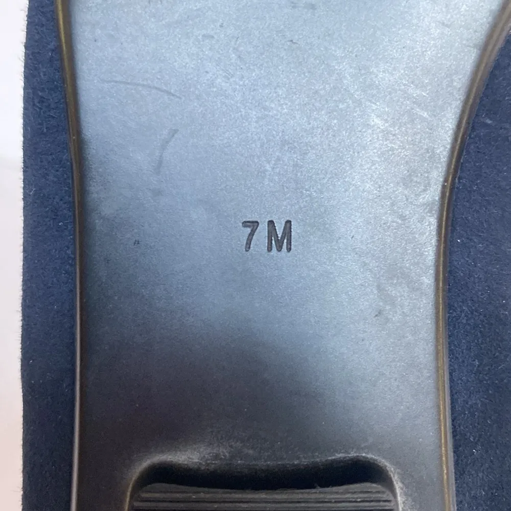 VANELI Nicci Leather Suede Ballet Flat w Buckle Detail Navy Gray Size 7M Blue - Image 8