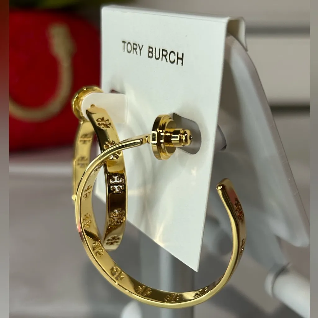 Tory Burch  gold hoops - Image 3