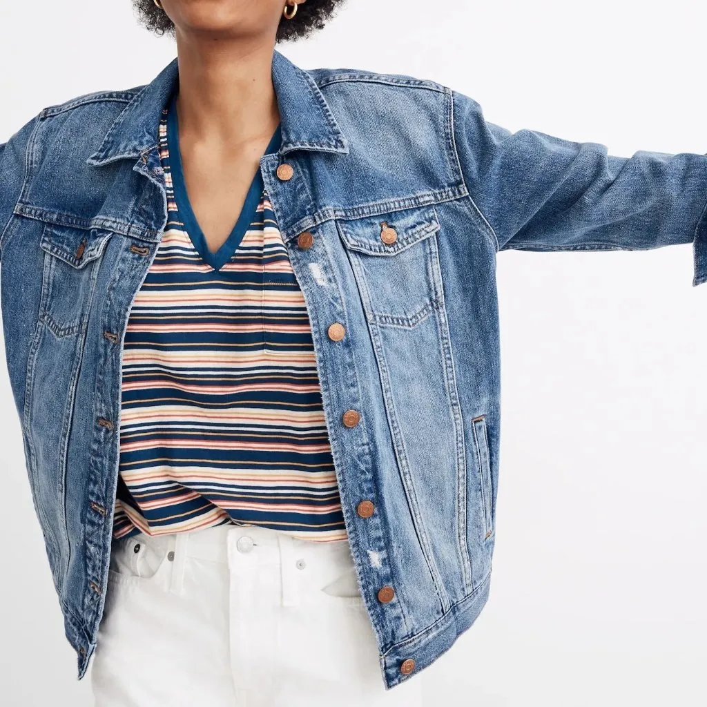 Madewell The Oversized Jean Jacket Medium Wash - Image 3