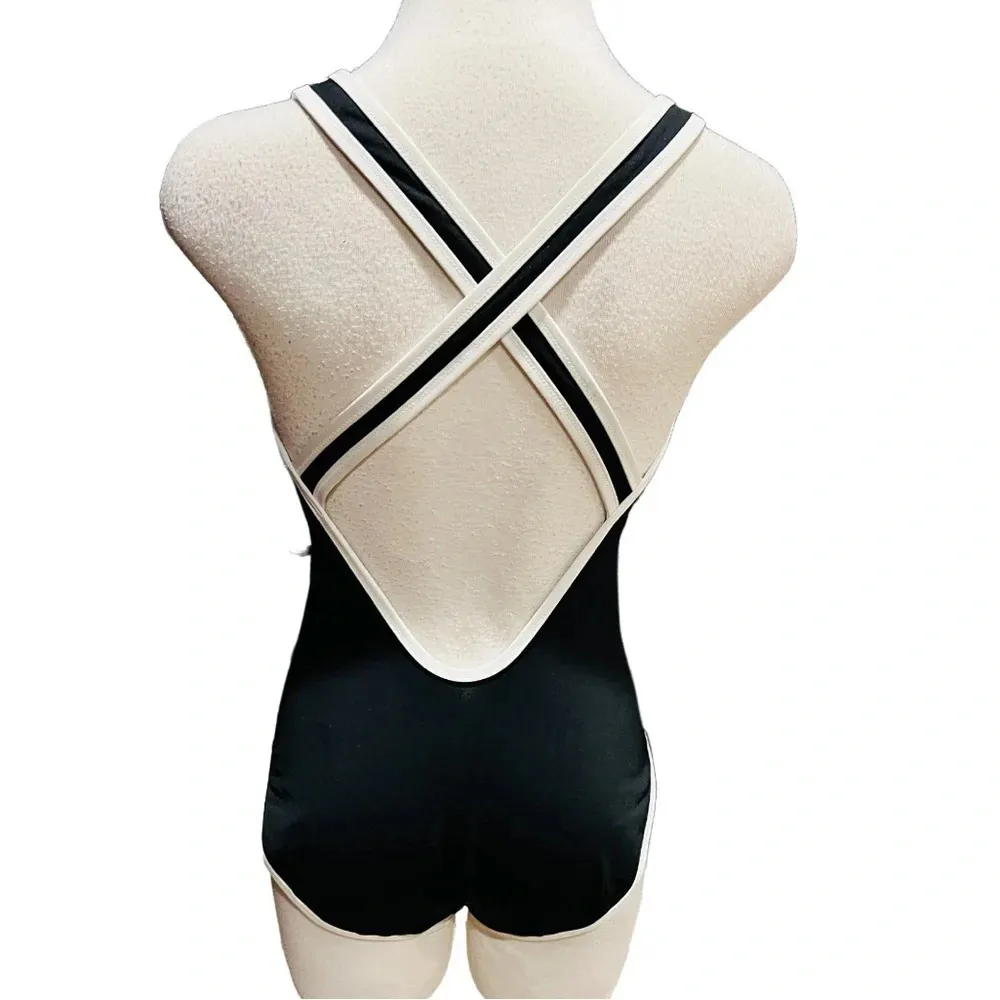 Athleta Gold Coast Solid Black Belted(no belt) Swim Size S - Image 7