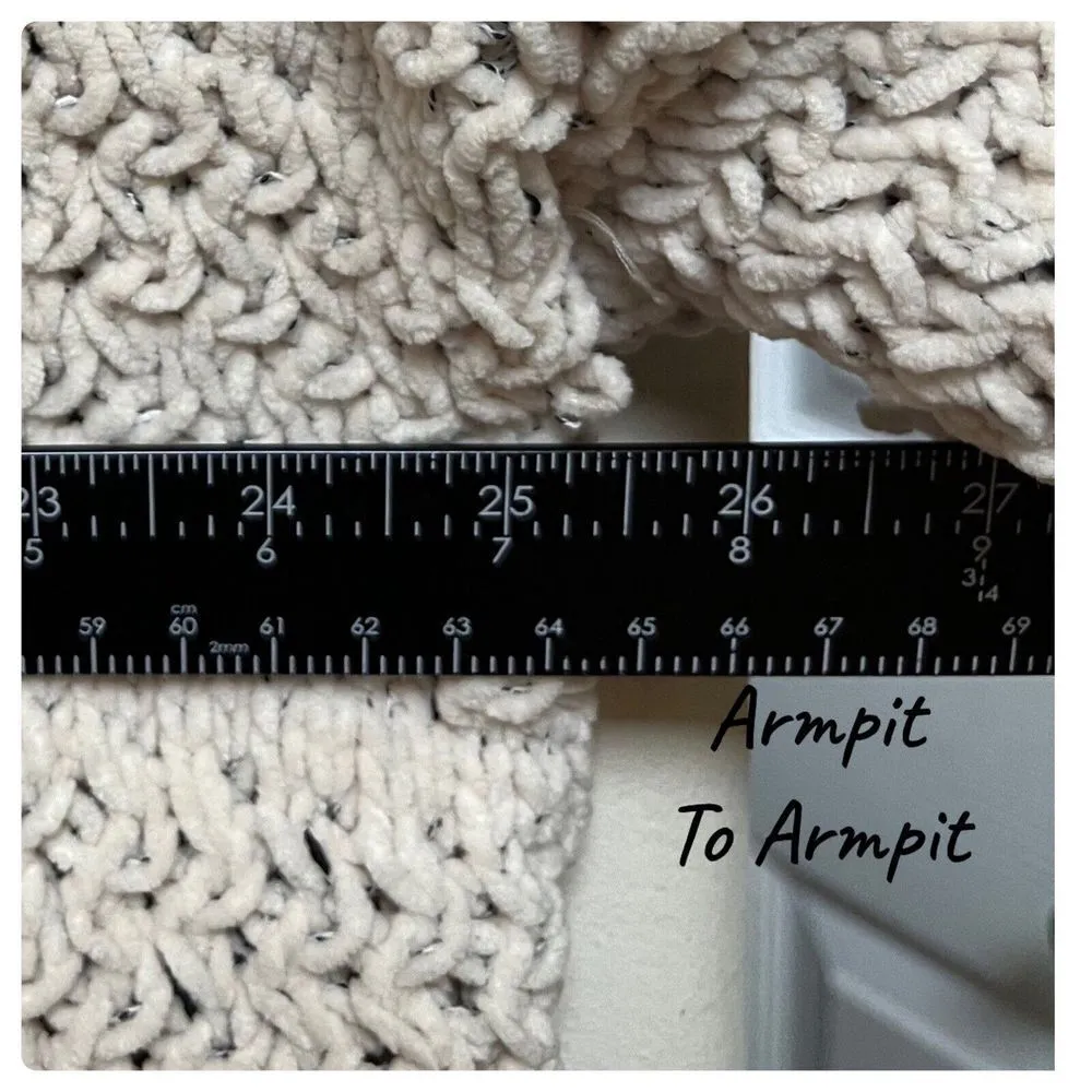 The Korner Open Knit Open Front Pockets Oversized Soft Longline Cardigan Size XS Tan - Image 8