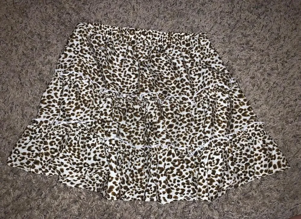 Leopard Print Layered Skirt Multiple - Image 7