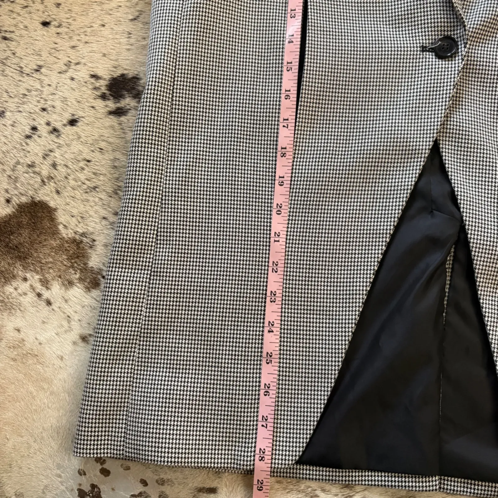 COPERNI Houndstooth Check Jacket Blazer Size 8 Black - Image 13
