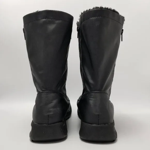 Angel Steps Womens Double Zip Boots Black Round Toe Side Faux Fur Lined Size 10M - Image 6