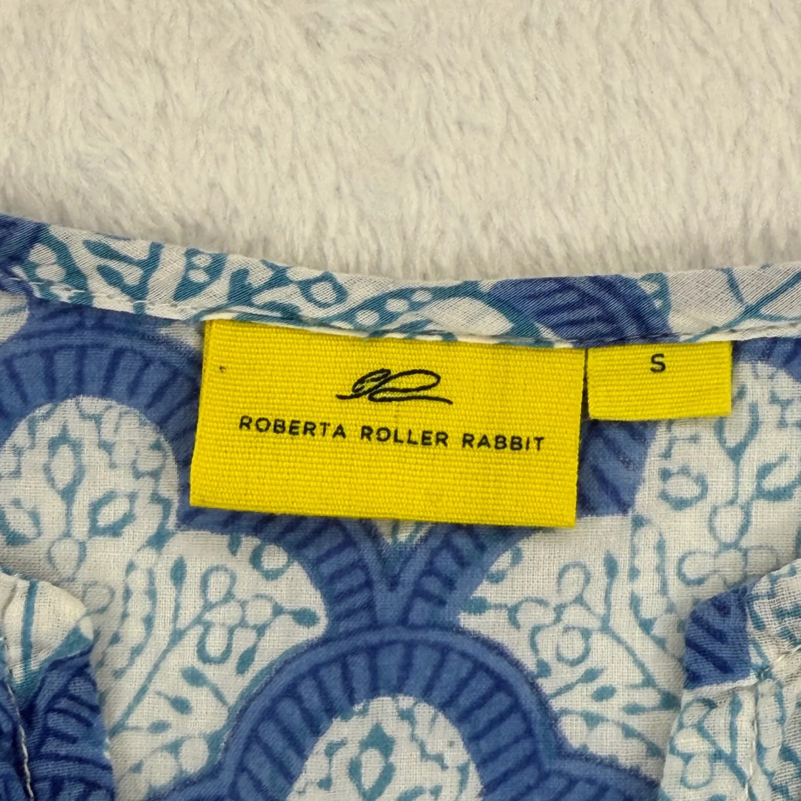 Roberta Roller Rabbit Tunic Dress jemina Kurta Cotton Block Print Women's S READ - Image 5