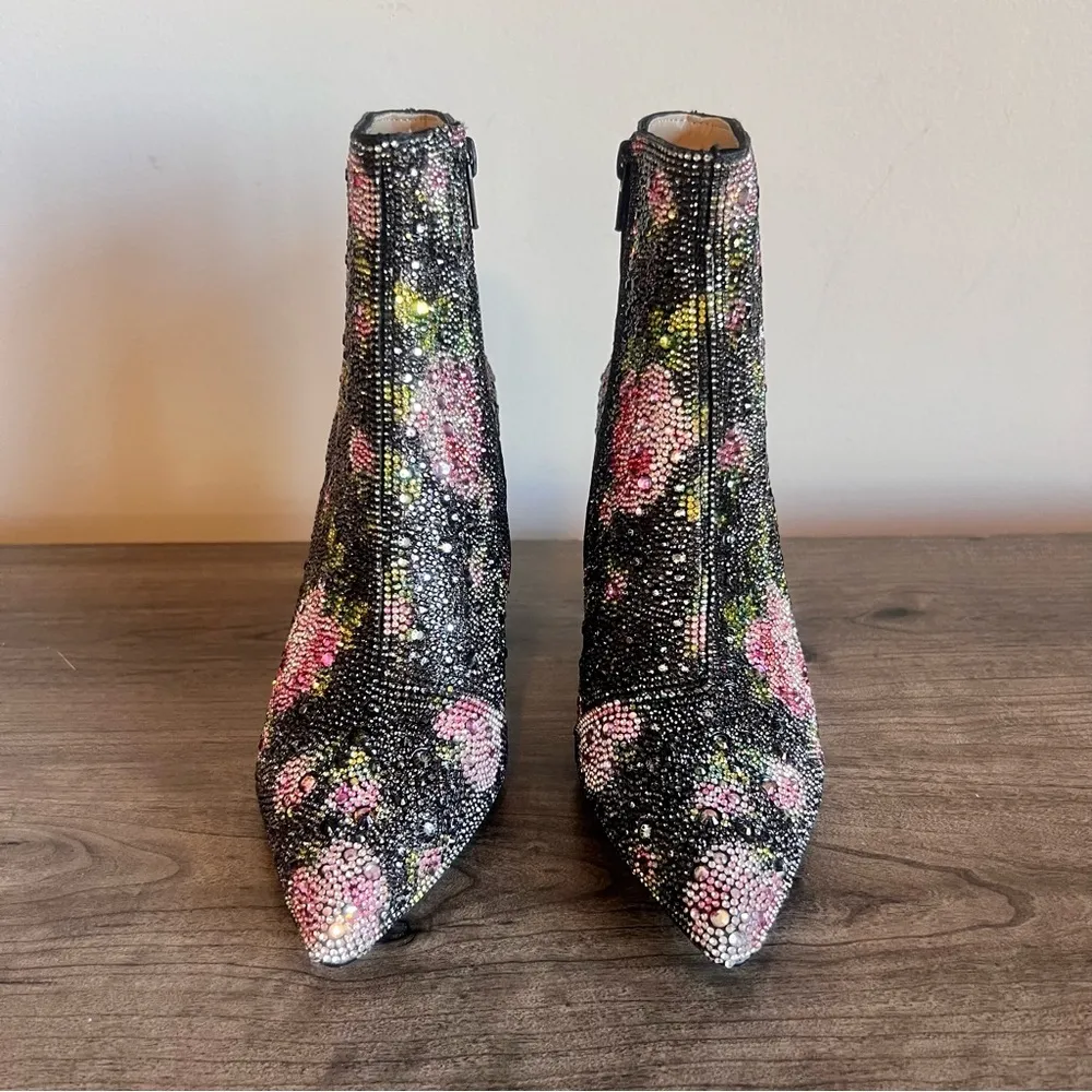 Betsey Johnson  Cady Floral Rhinestone Heeled Boot Size 6 SKU#243170 - Image 3