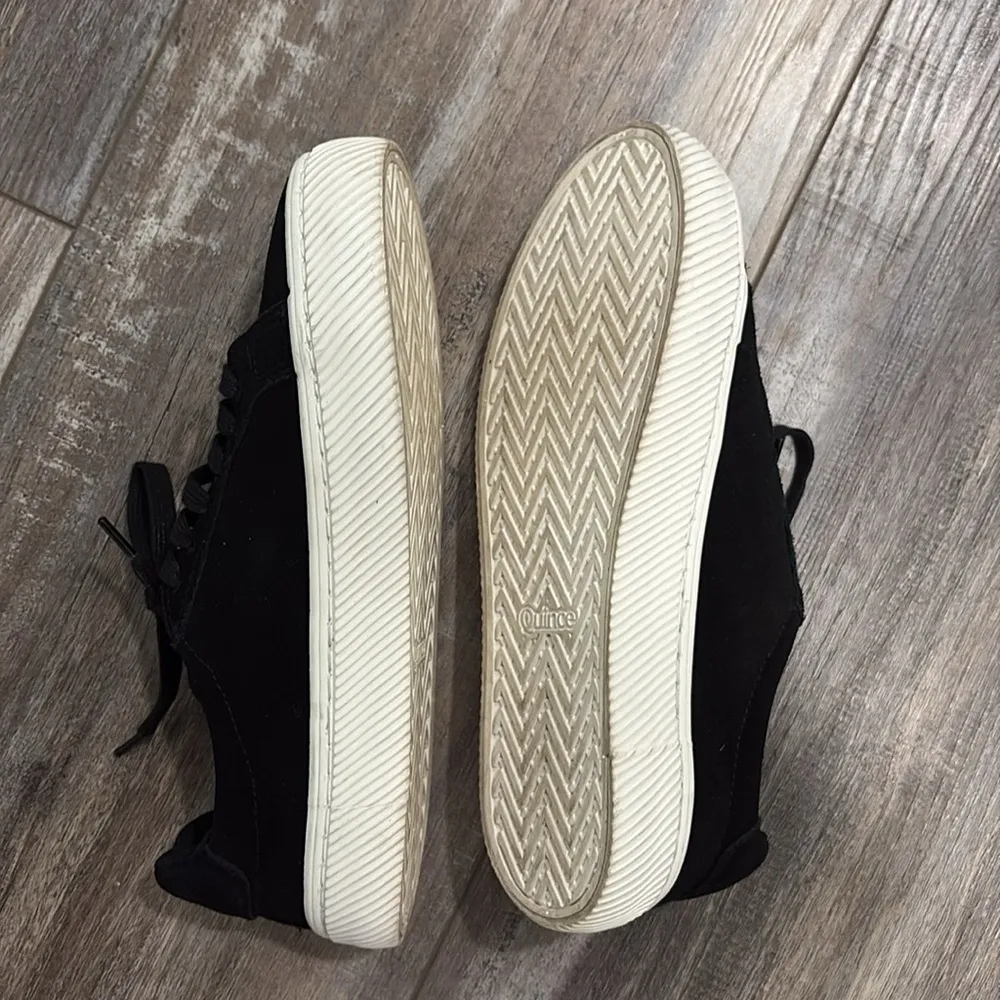 Quince Italian Leather Black Suede Everyday Sneakers Women's Size 7 - Image 6