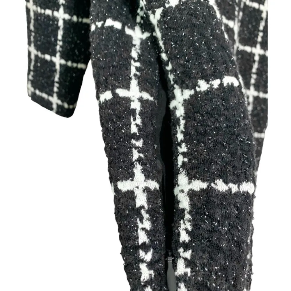 Akris Punto NEW Windowpane Long Sleeve Mock Turtleneck Sheath Sweater Dress - Image 7