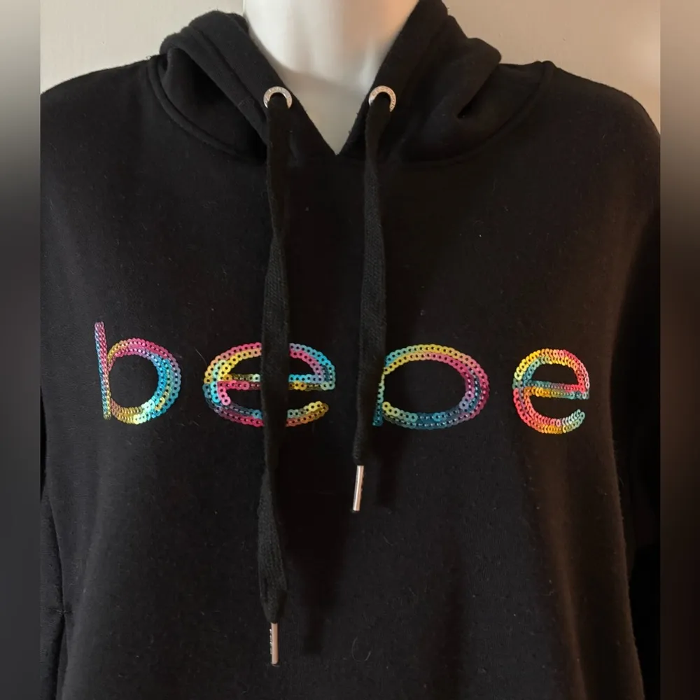 Women’s Medium hoodie Sweatshirt sequins Bebe Logo - Image 6