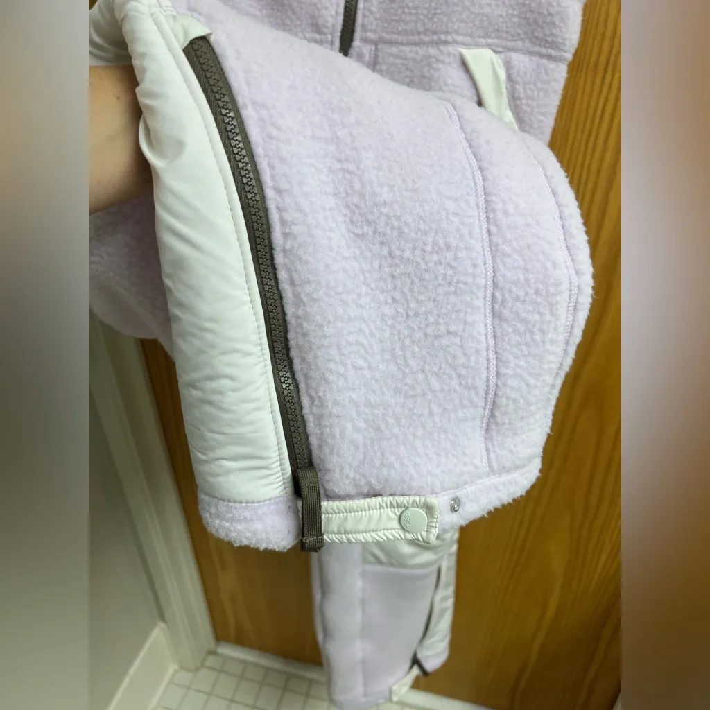 Free People Movement Hit the Slopes High Pile Fleece Snow Bibs Sz Xs - Image 7