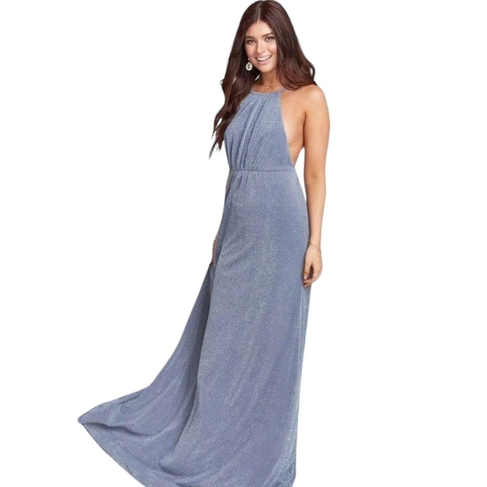 Show Me Your Mumu Small NWT Amanda Gown Dancing Queen Shine Smoke Glitter Formal - Image 5