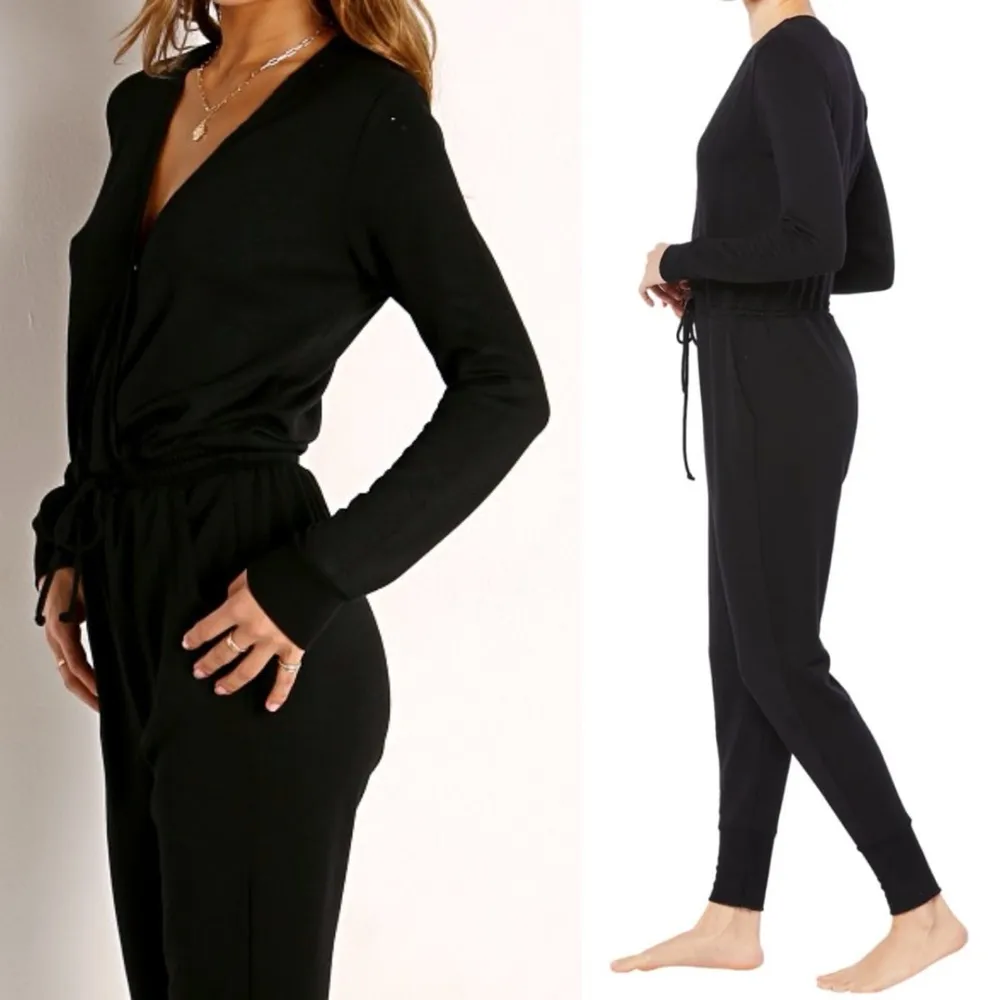 Beyond Yoga Cozy Fleece Long Sleeve Jumpsuit Black - Image 5