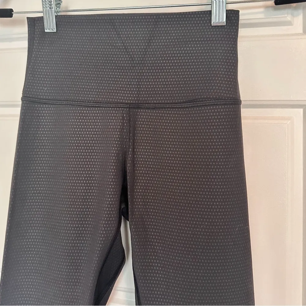 Lululemon Align High-Rise Crop 21" Polka Squat Emboss Leggings, Black | Size 4 - Image 6