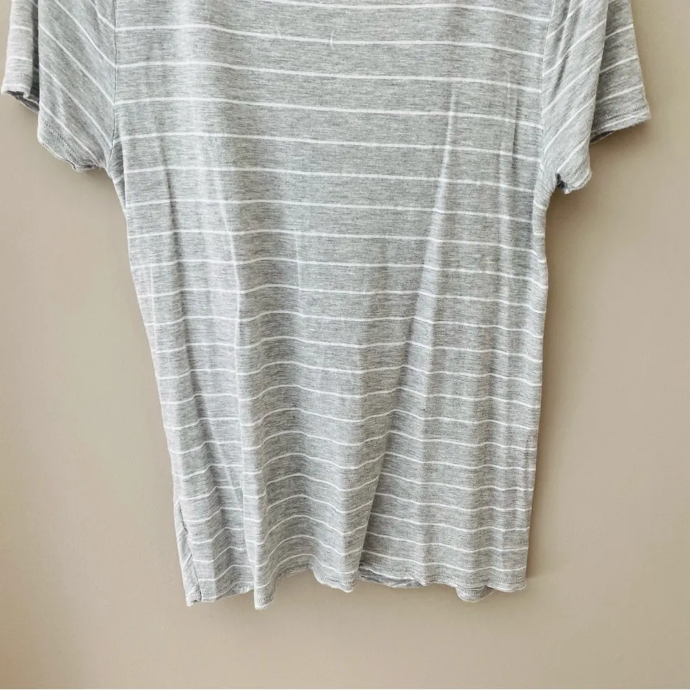 Z Supply Striped Front Knot Tee Shirt Gray Sz Medium - Image 7