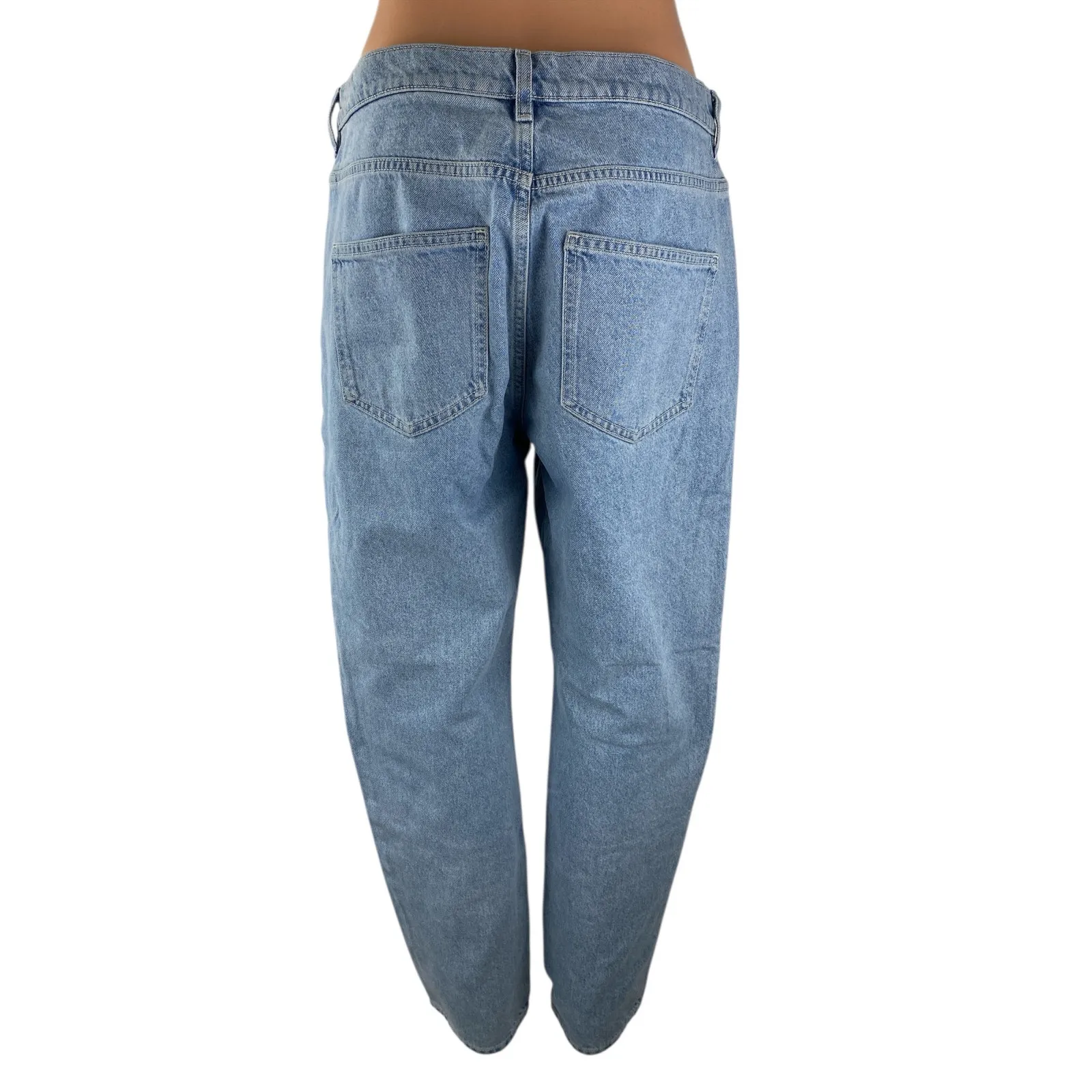 COS Women's Blue High Waisted Medium Wash Barrel Tapered Denim Jeans Size 31 - Image 2