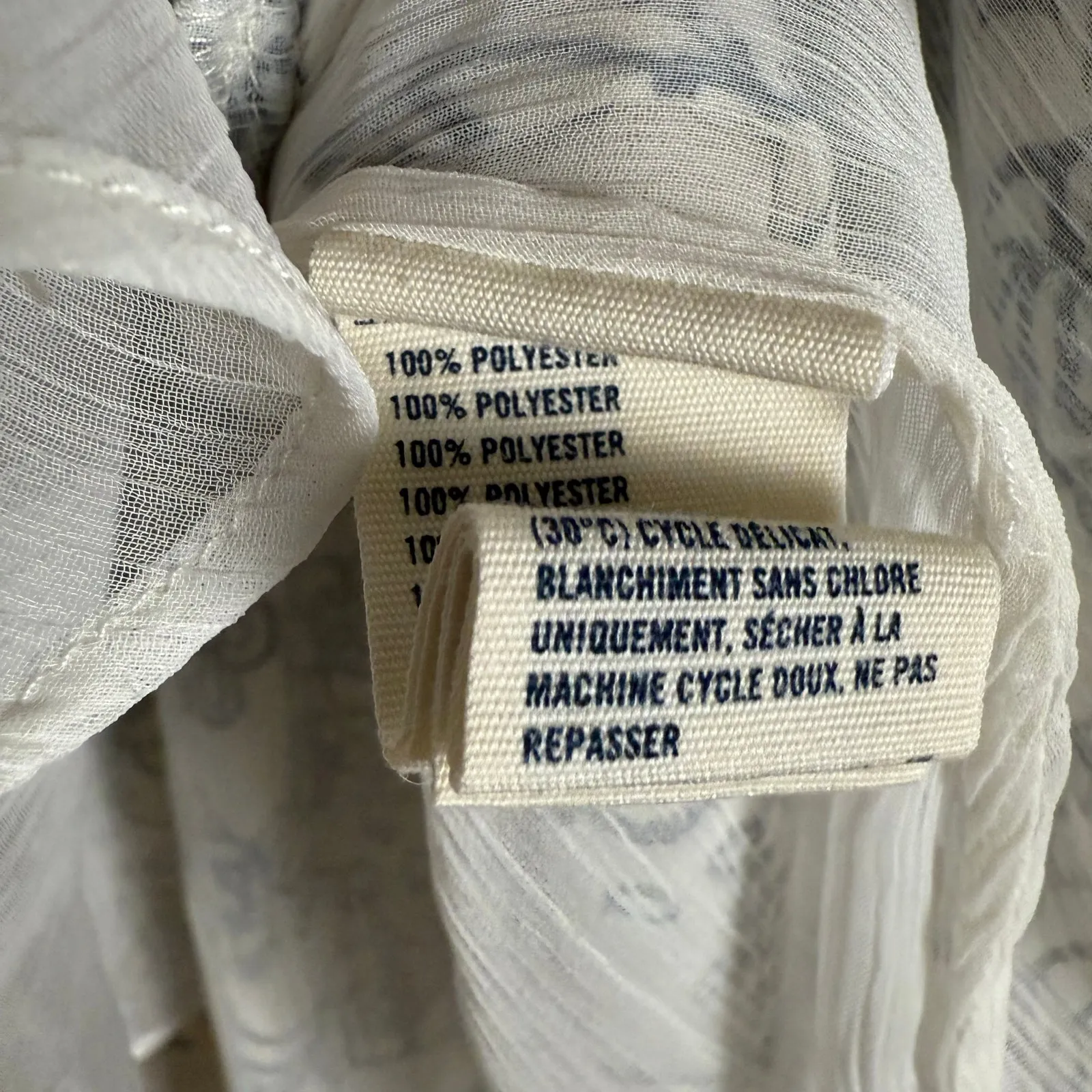 Abercrombie Y2K White Blue Floral Print Twist Back Babydoll Boho Tank Top XS - Image 7