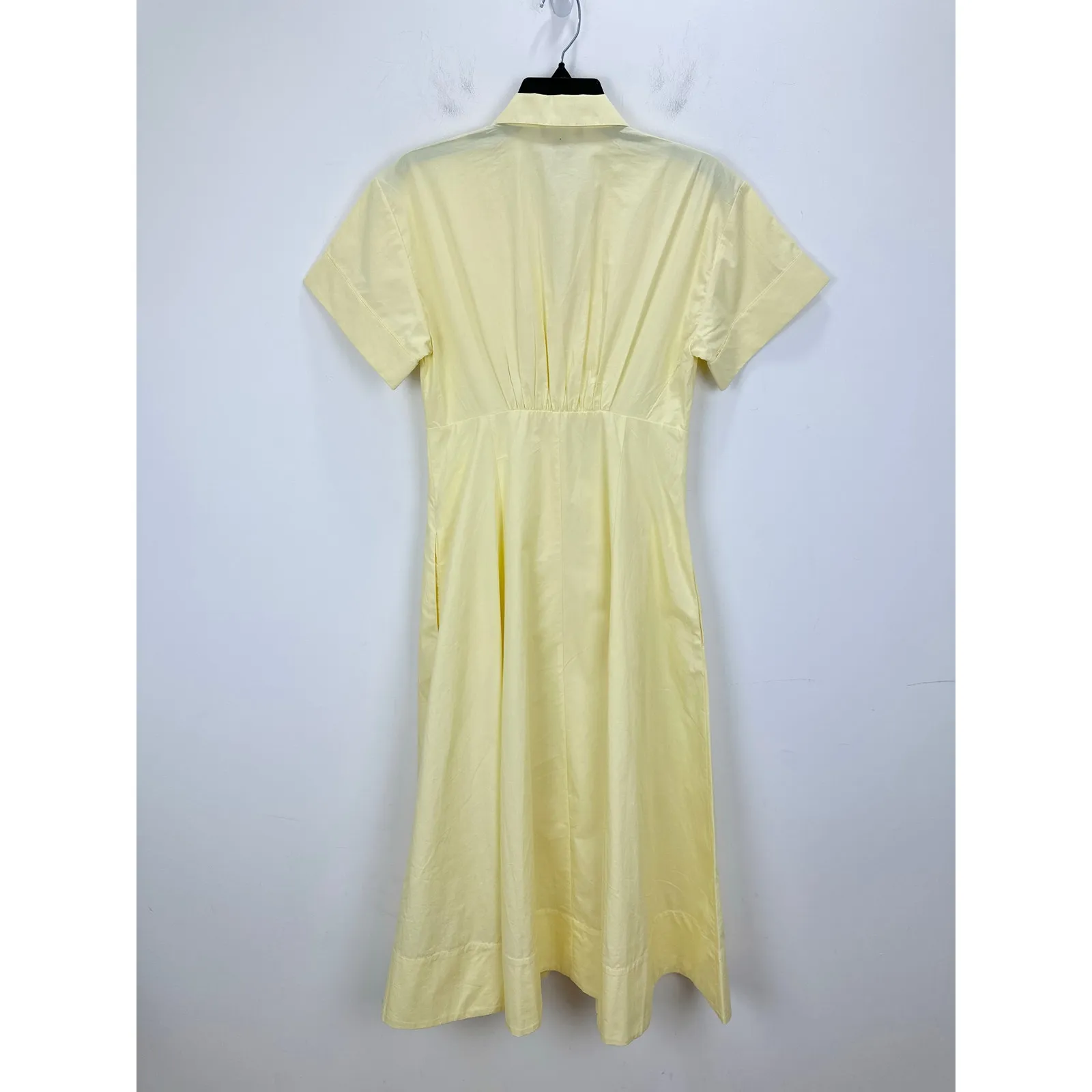 J.Crew Zip Up Shirtdress Midi Cotton Poplin Pale Corn Yellow Classic US 0 NWT - Image 11
