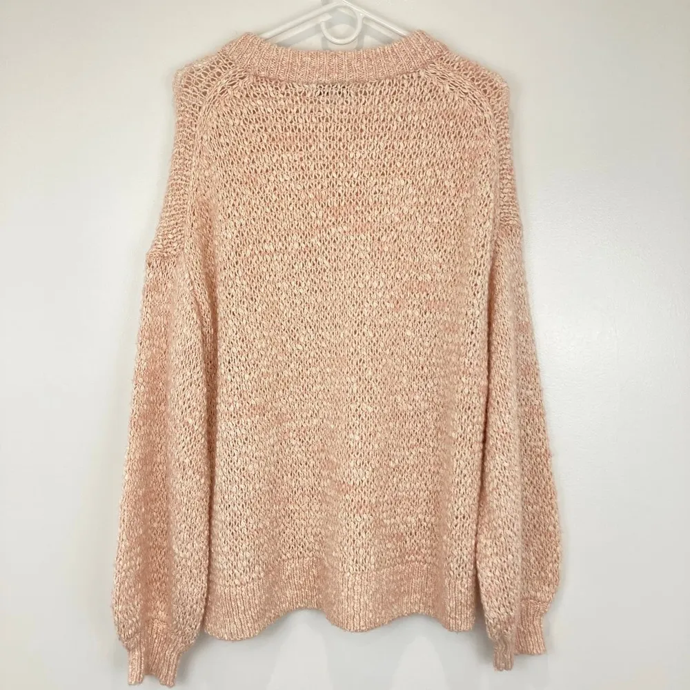 NWOT Madewell Baez Pink Marbled Knit Pullover Sweater Size Medium - Image 7