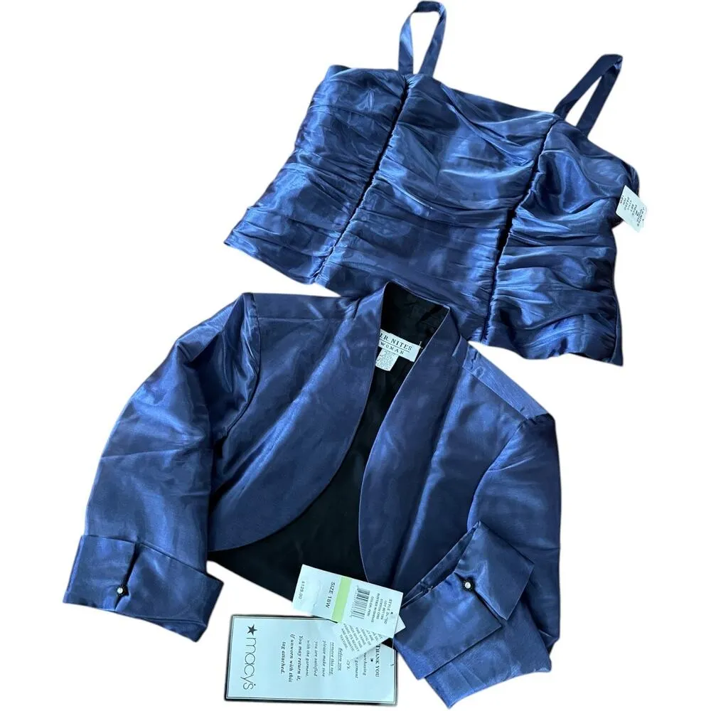 NWT J. R. Nites by Caliendo shimmery twin set bolero & ruched Camisole purple 2X - Image 3