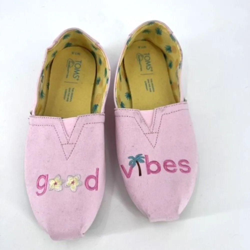 Toms‎ Women's Alpargata Light Pink Good Vibes Loafers Size 7.5 - Image 7