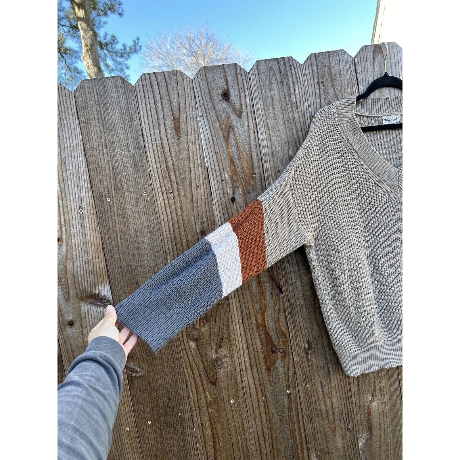 haptics by holly harper Color‎ Block Sweater Sz Small Oversized Fall Winter - Image 4