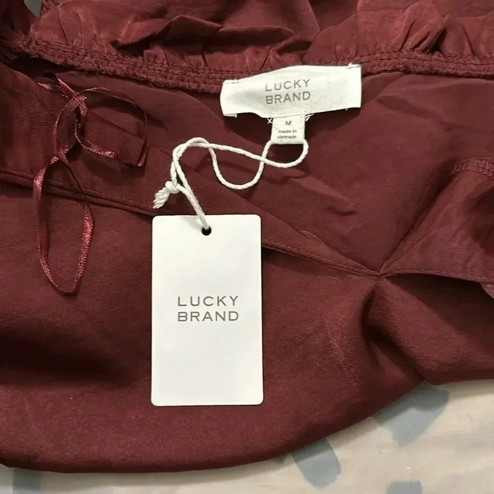 Lucky Brand‎ Burgundy with smoked waist  Women’s Dress - Image 5