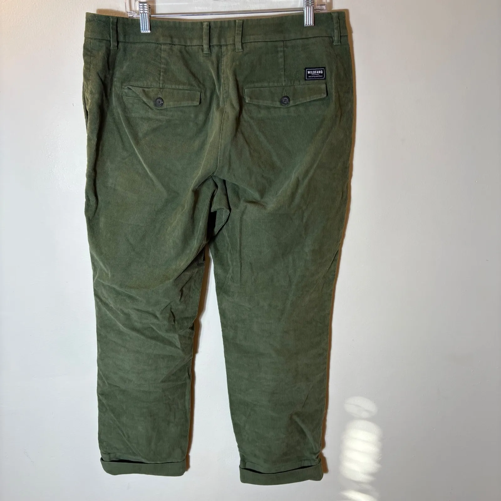 Wildfang The Essential Corduroy Trousers Olive Green Size 10 - Image 4