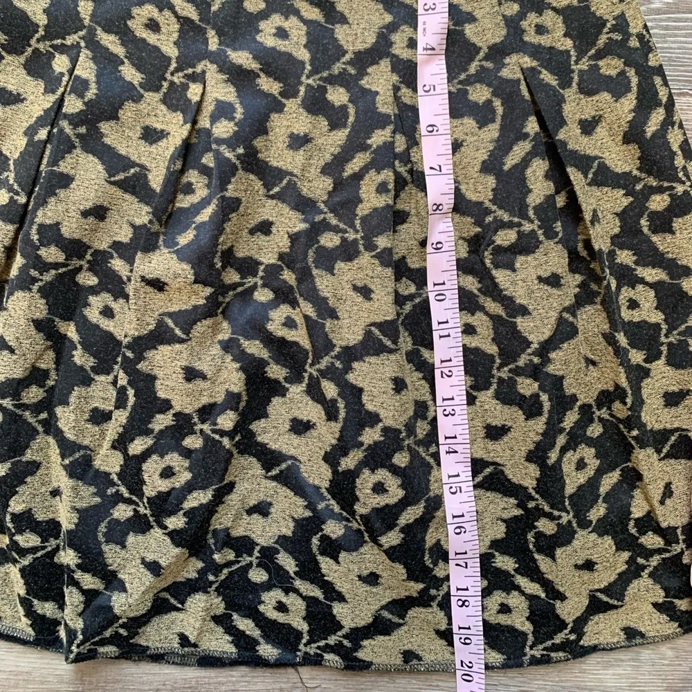 Ann Taylor Loft Petites Black & Gold A Line Pleated Skirt 6P - Image 4