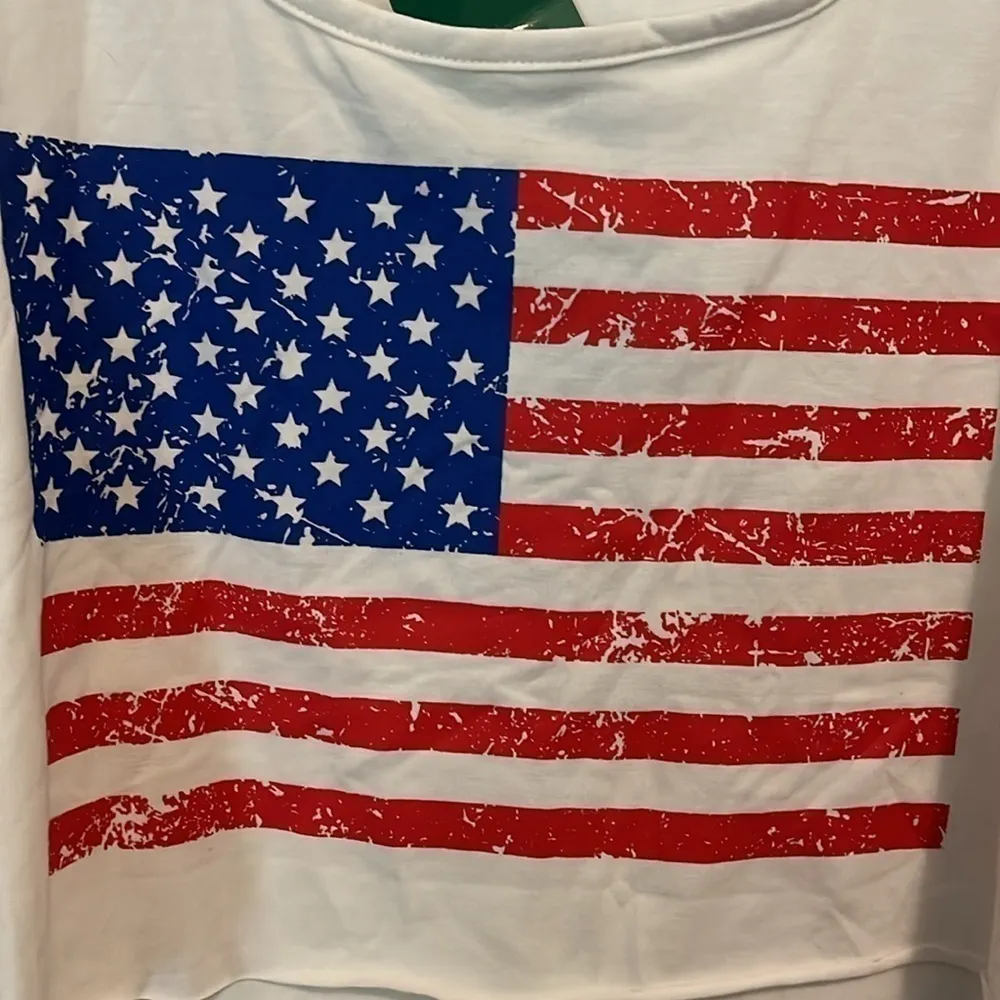 SHEIN American flag crop top‎ size L - Image 2