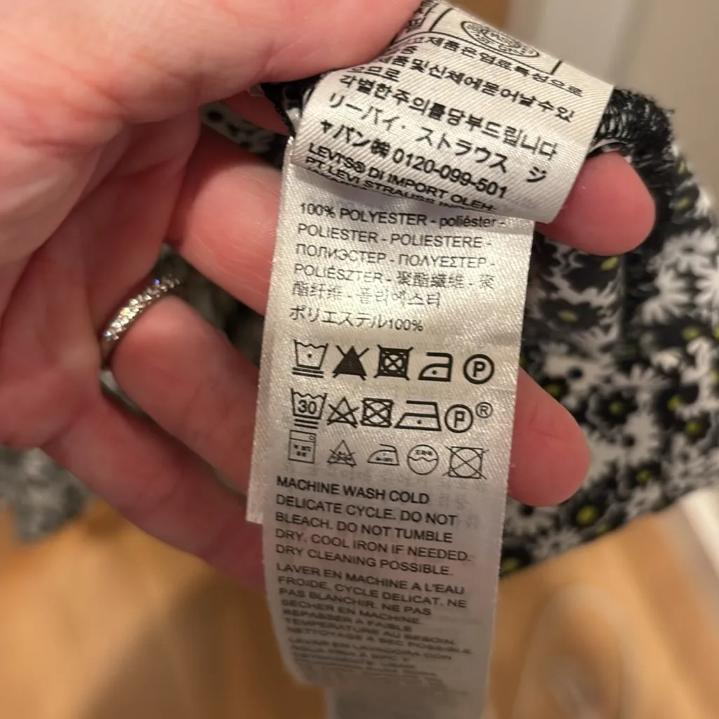 Levi's Midi Dress XS Black and White Floral A-Line - Image 8