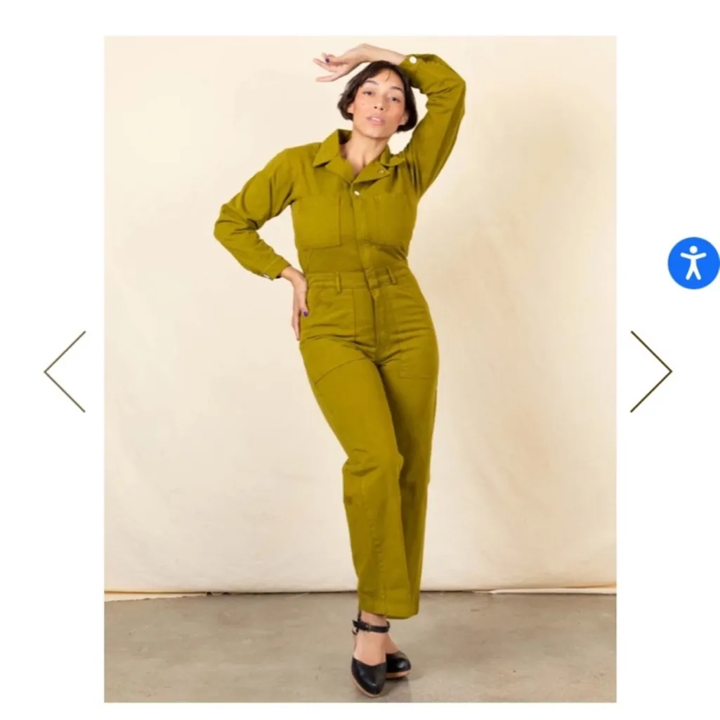 Big Bud Press Everyday Utility Jumpsuit Cotton Olive Green Small EUC - Image 13