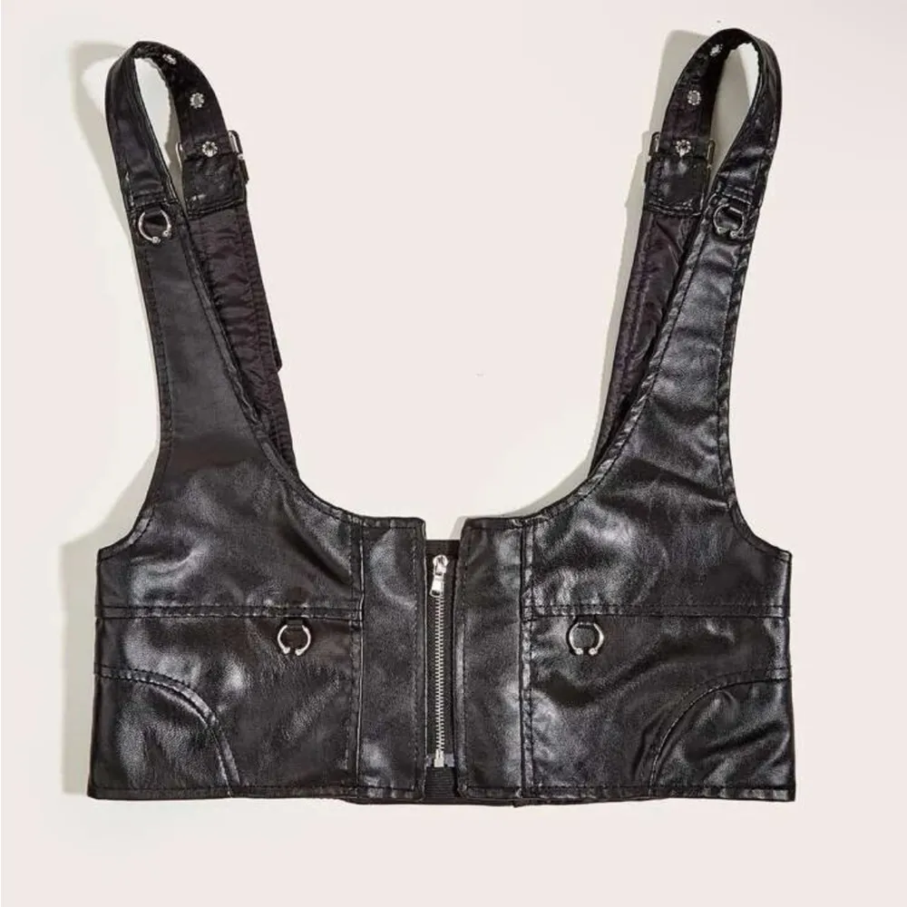 Black Faux Leather Underbust Suspender Corset Belt New - Image 3