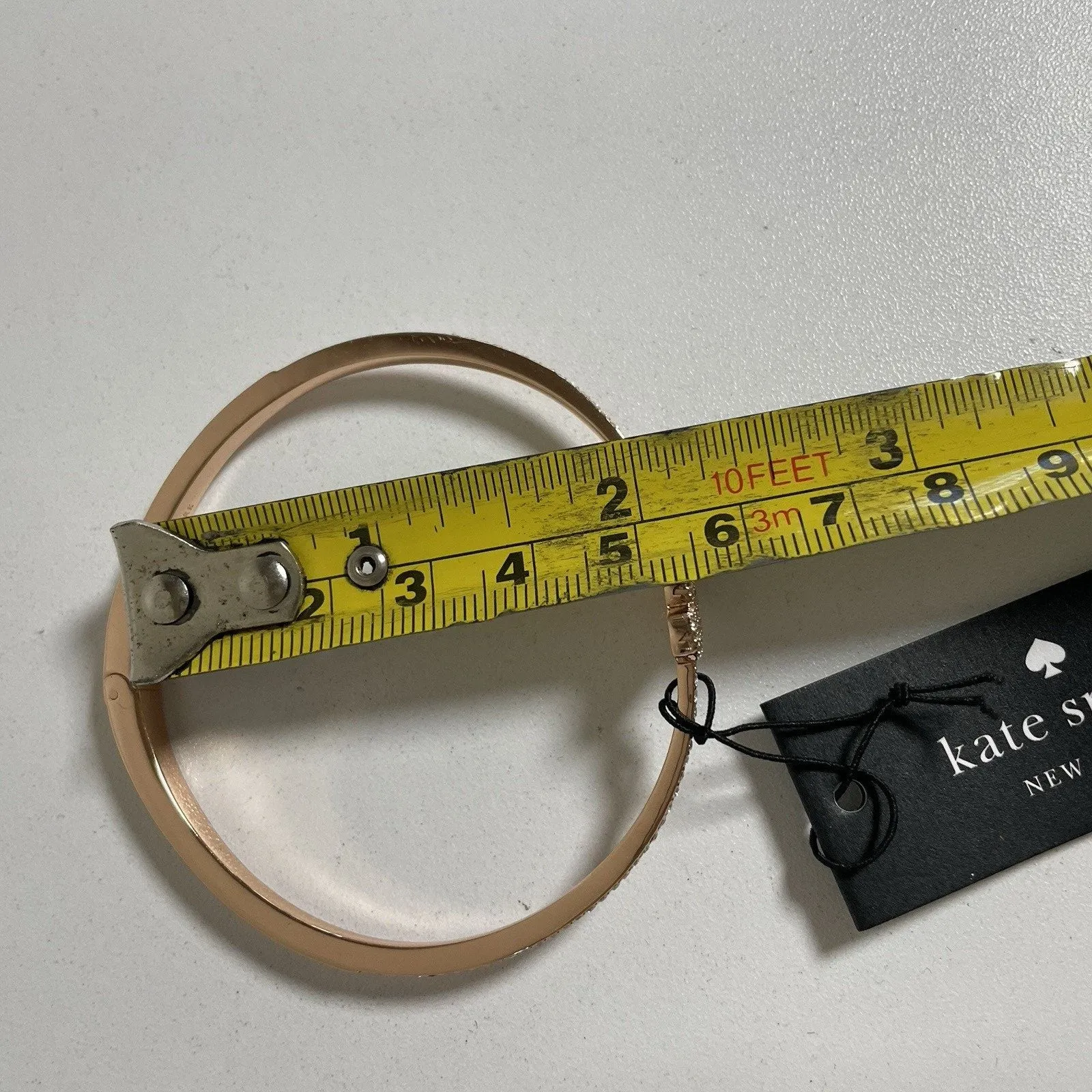 Kate Spade Yours Truly Heart Pave Open Hinge Cuff Bracelet Rose Gold Valentine - Image 10