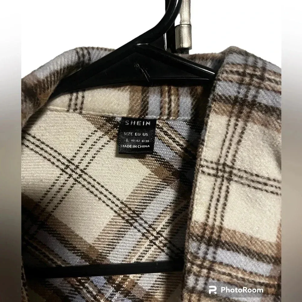 Men’s or Women’s Flannel Oversized Shirt Jacket | Plaid Shaket | Size Large - Image 2