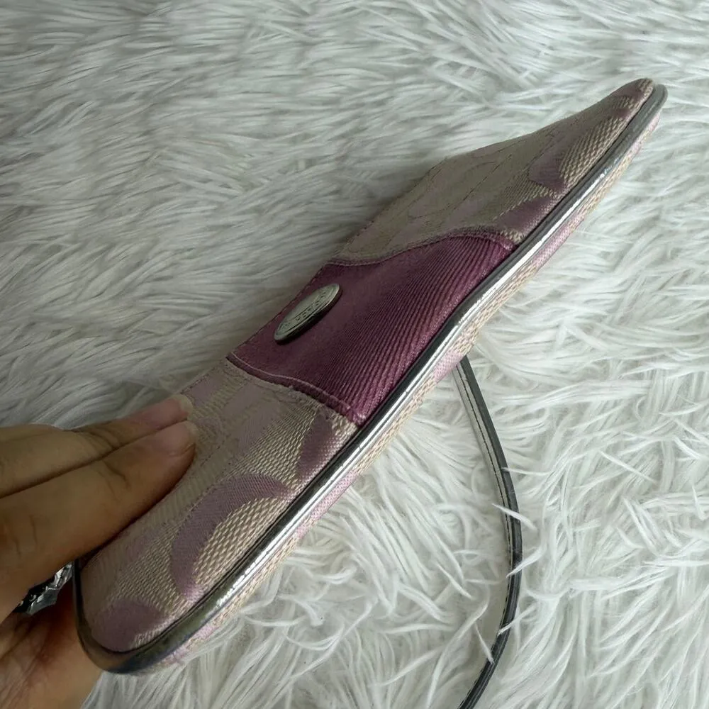 COACH y2k Pink Silver Canvas Wristlet - Image 5