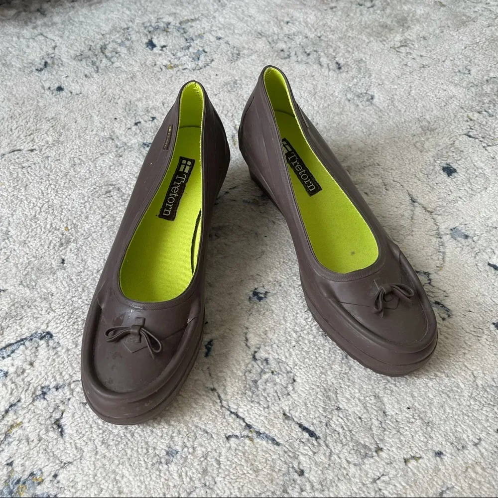 Tretorn Brown Rubber Rain Wedges Size 7.5 - Image 2