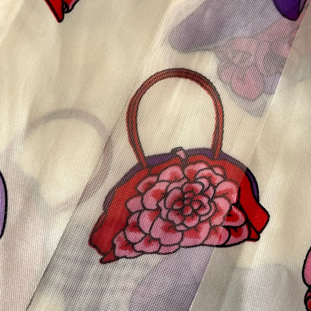 Space Age Inc. Hats and Purses Striped Scarf Cream Purple Red - Image 5