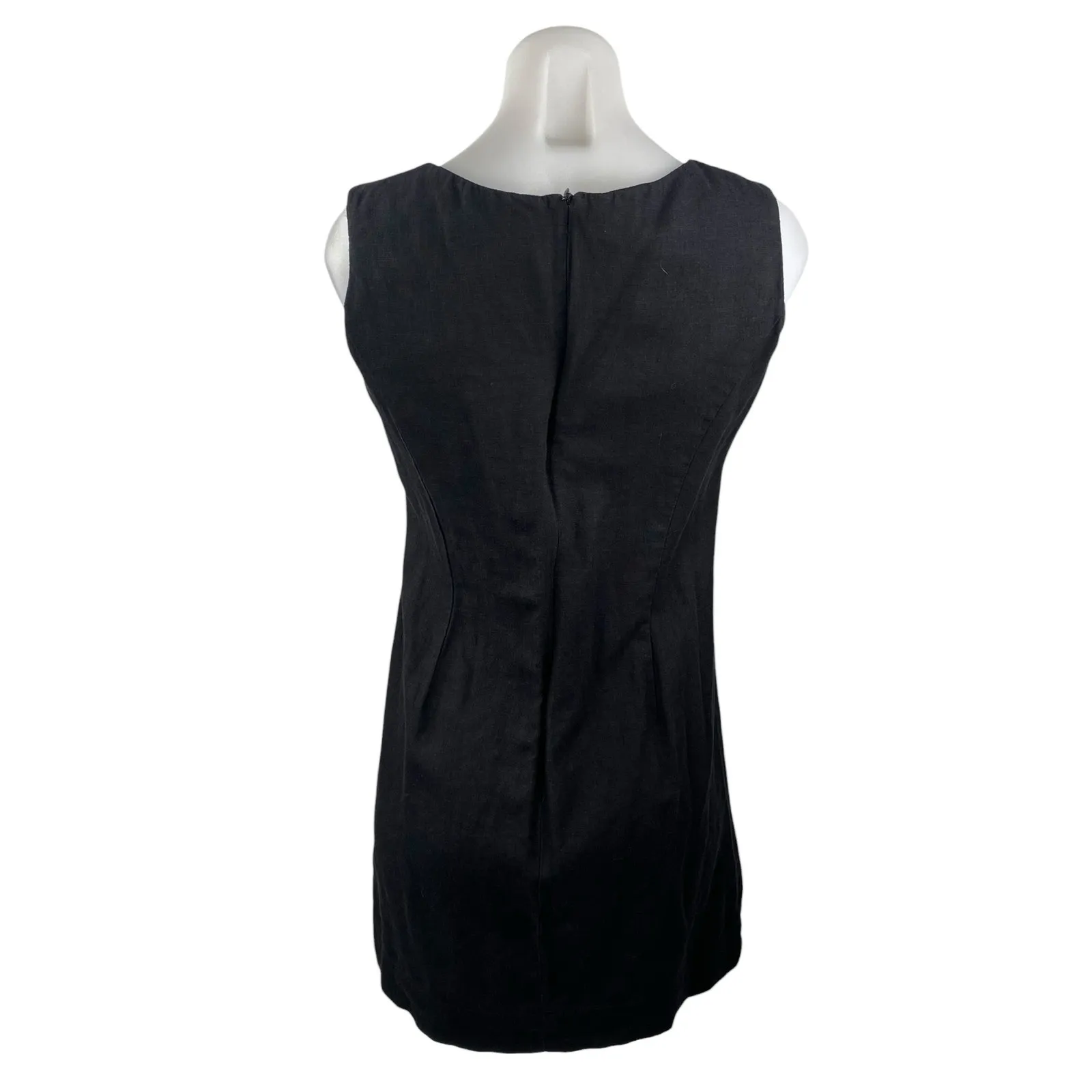 Coldwater Creek Women's Black Linen Sleeveless Tank Mini Shift Dress Size S - Image 4