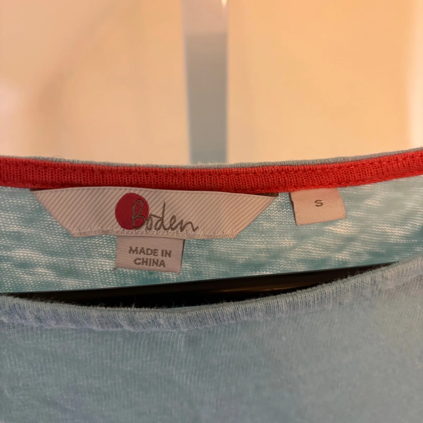 Boden EUC Women's Light Blue 100% Linen Flare Peplum Top Size S - Image 3